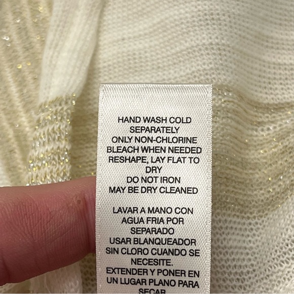 Chicos Womens White Gold Metallic Infinity Scarf Cotton Blend One Size - Picture 9 of 12